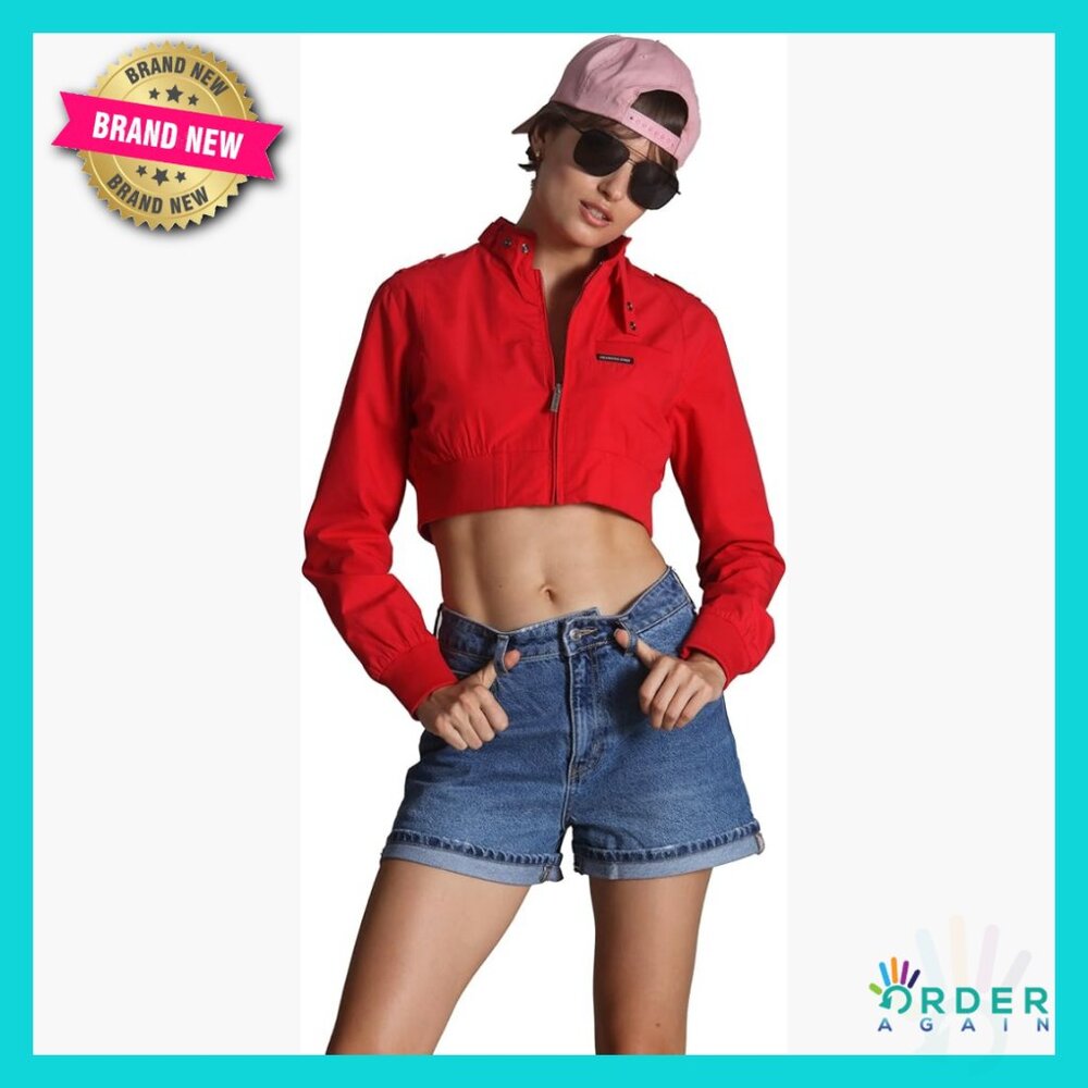 Cropped Racer Jacket Mini Aviator Style Classic Fit Polycotton Casual